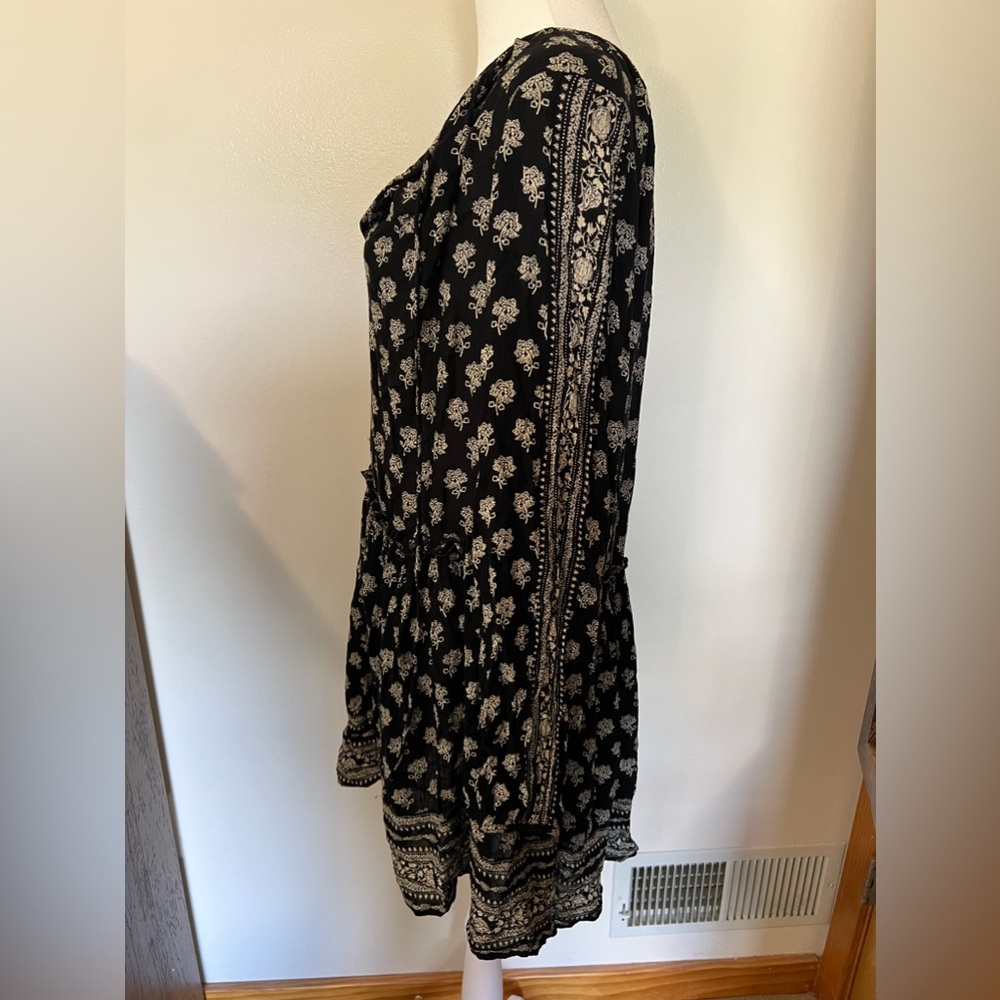 Zara Black Ling Sleeve light long sleeve shirt mini dress size Large - Picture 9 of 12